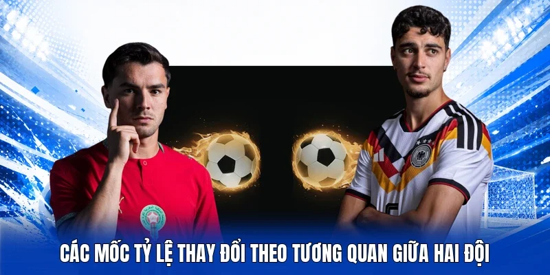 Các mốc tỷ lệ thay đổi theo tương quan giữa hai đội