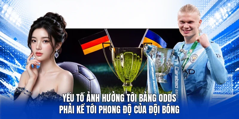 Yếu tố ảnh hưởng tới bảng odds phải kể tới phong độ của đội bóng